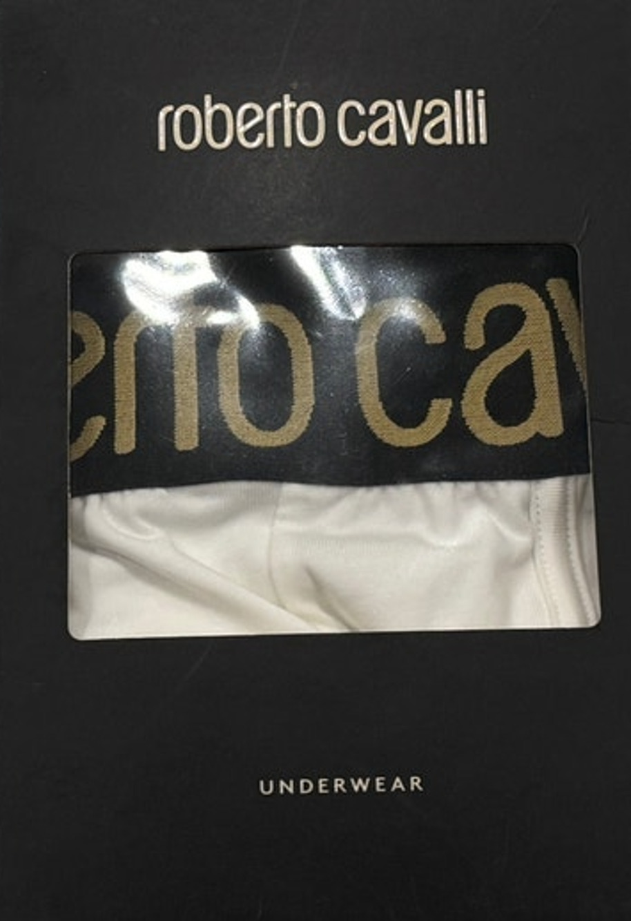 13-72(2) 2-Pack ROBERTO CAVALLI Men's NWT Cotton Boxer Brief Underwear White S